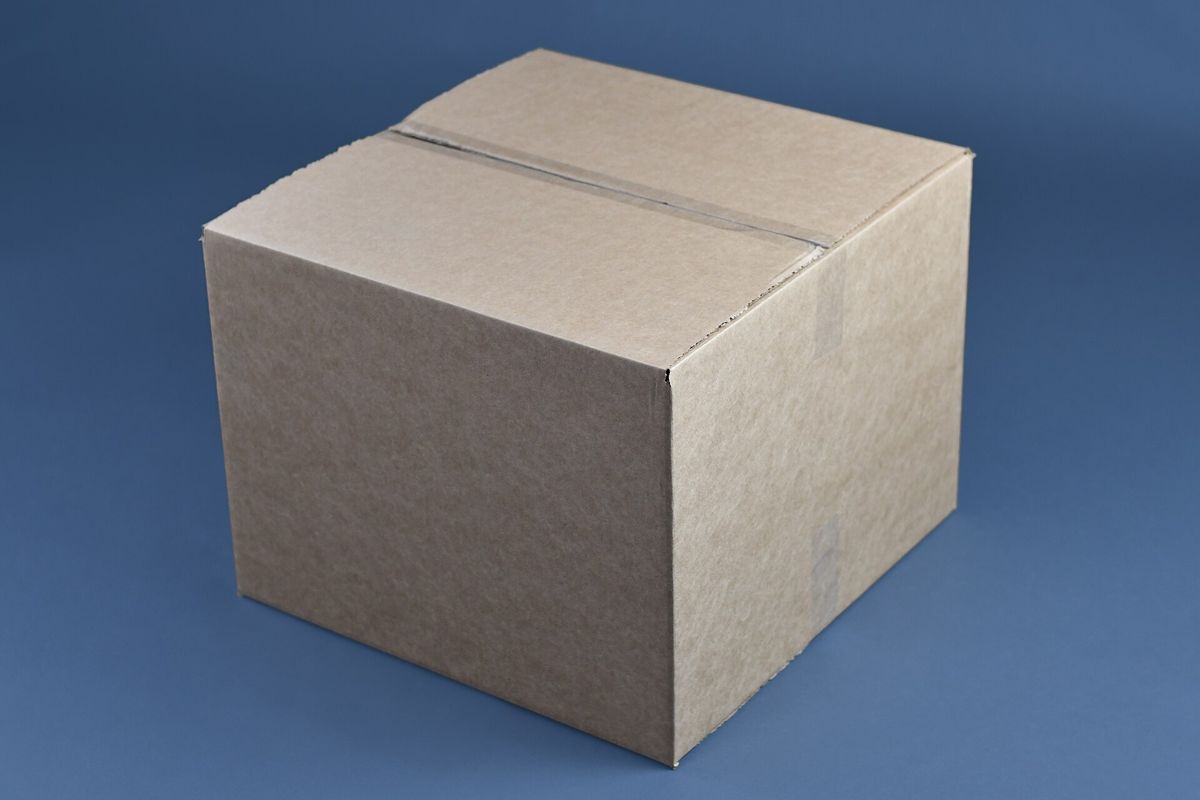 Large Cardboard Moving Box Taped Closed